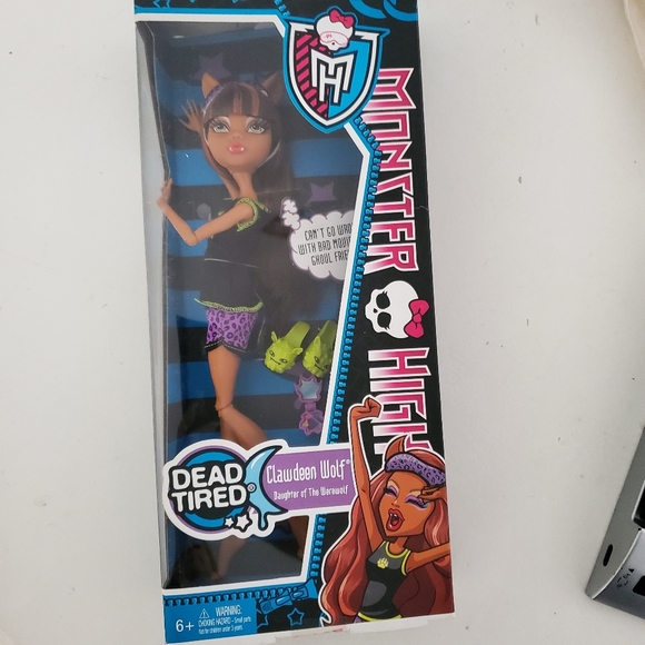 Monster High Dead Tired Clawdeen Wolf doll G1 2012 New!!